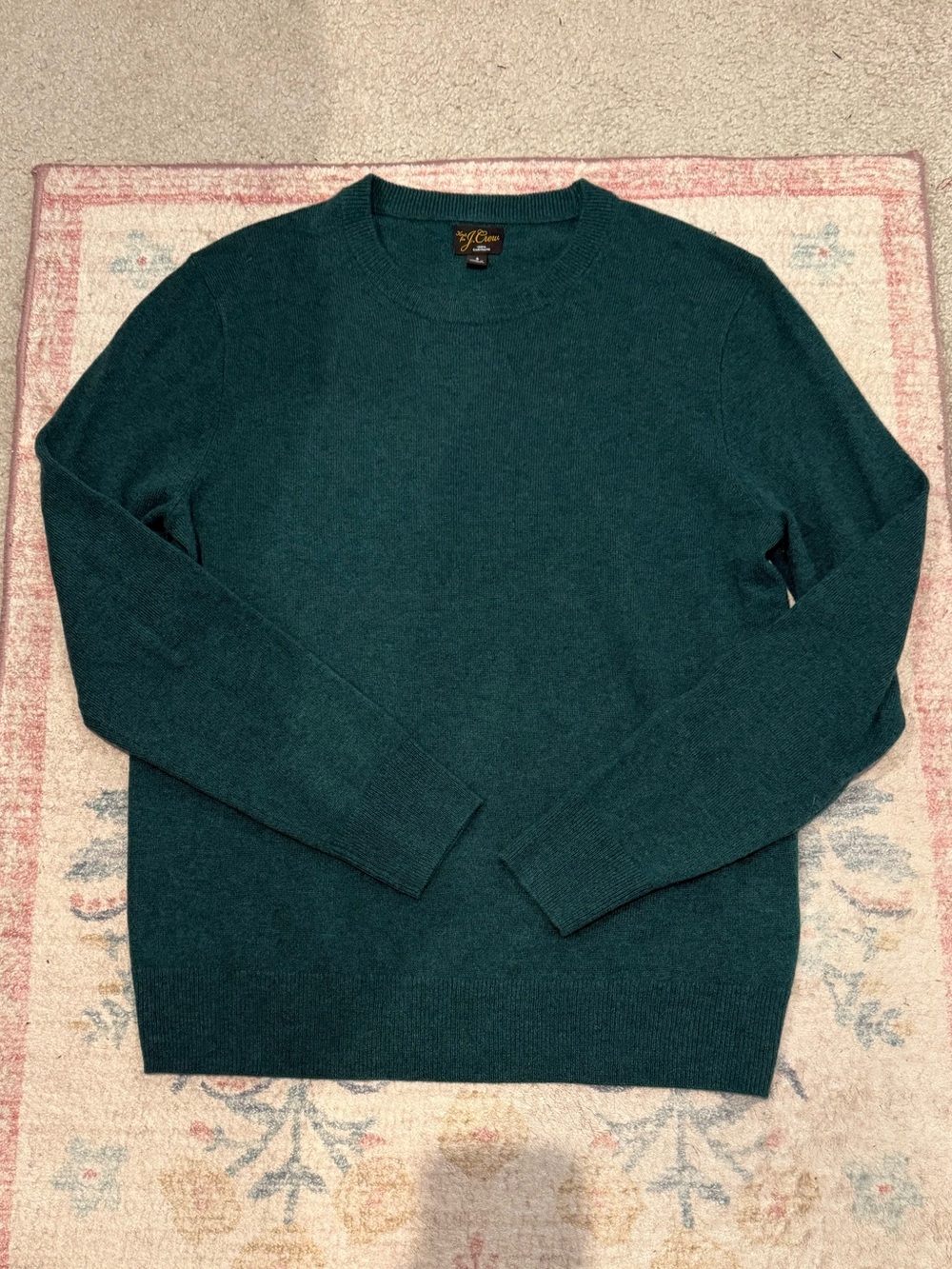 J. Crew 100% cashmere green knit sweater